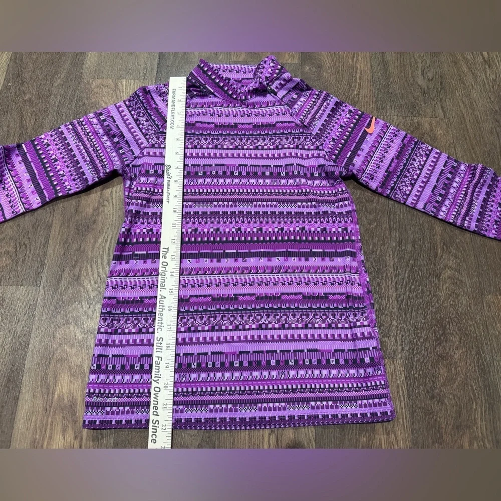Nike Pro Girls 1/4 Zip Size Large Purple Pull Over Long Sleeve Mock Neck
